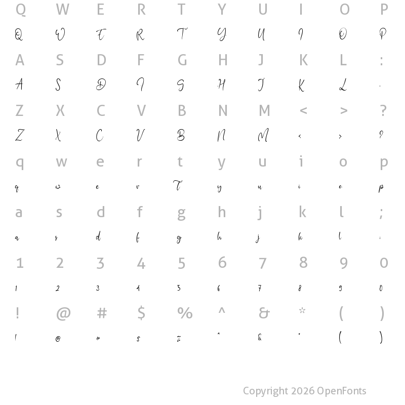 Character Map of Daniel Davis Regular
