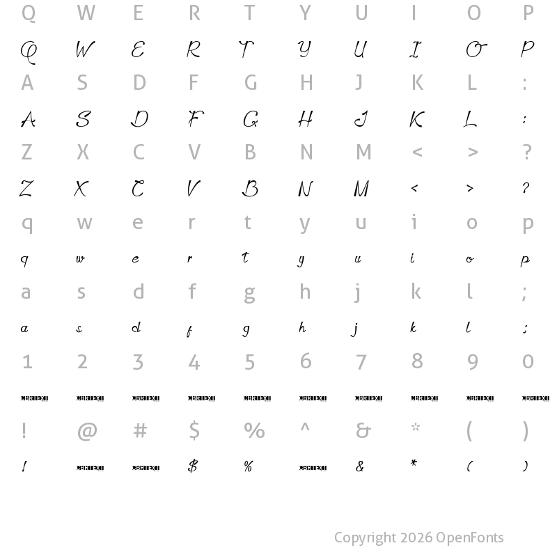 Character Map of Dapka Regular
