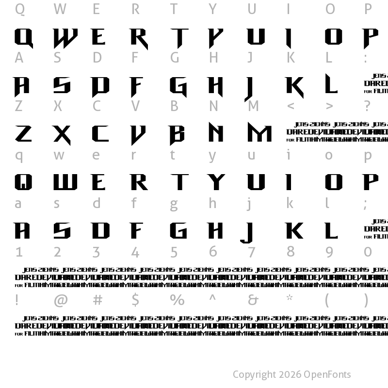 Character Map of Daredevil Regular