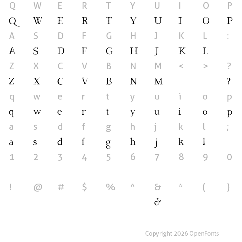 Character Map of Dark & Black Regular
