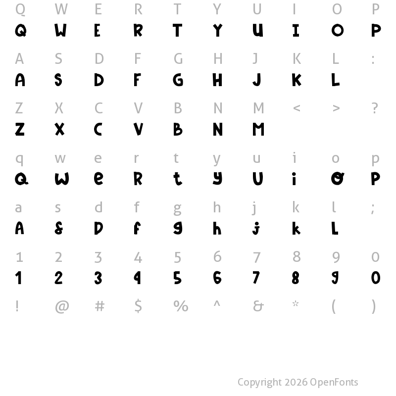Character Map of Dark Sky Regular