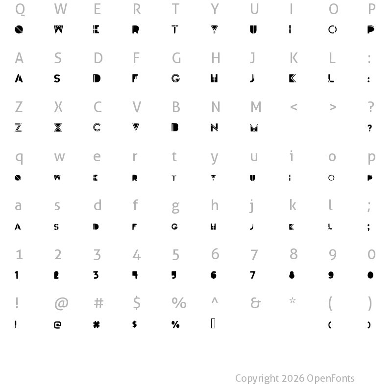 Character Map of DarkFont Medium