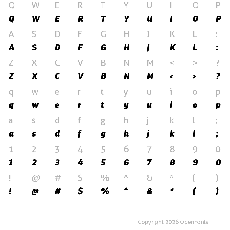Character Map of Darwin Pro Black It