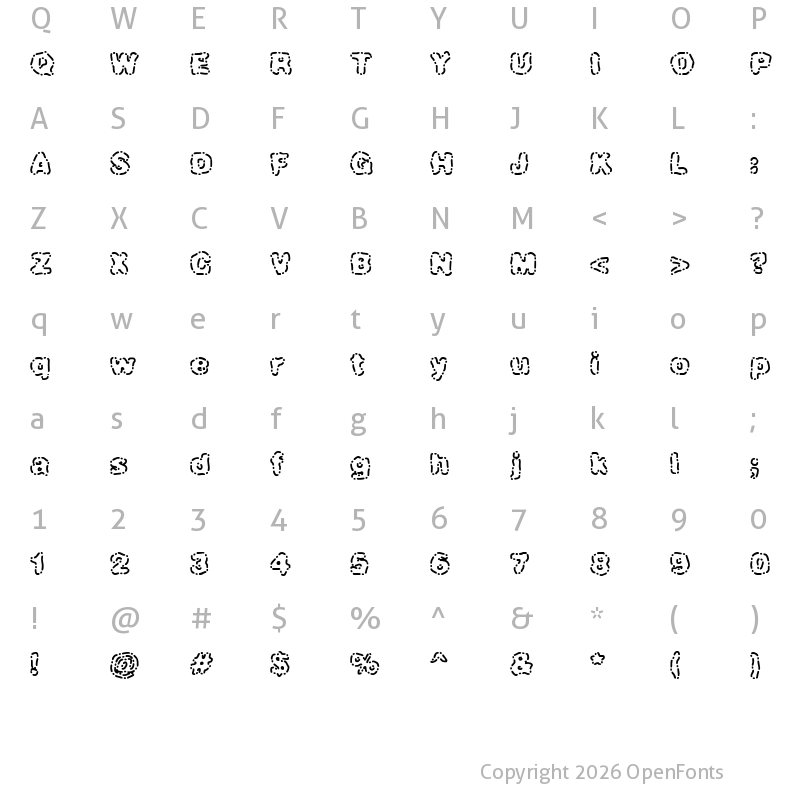Character Map of Dash Dot (BRK) Regular