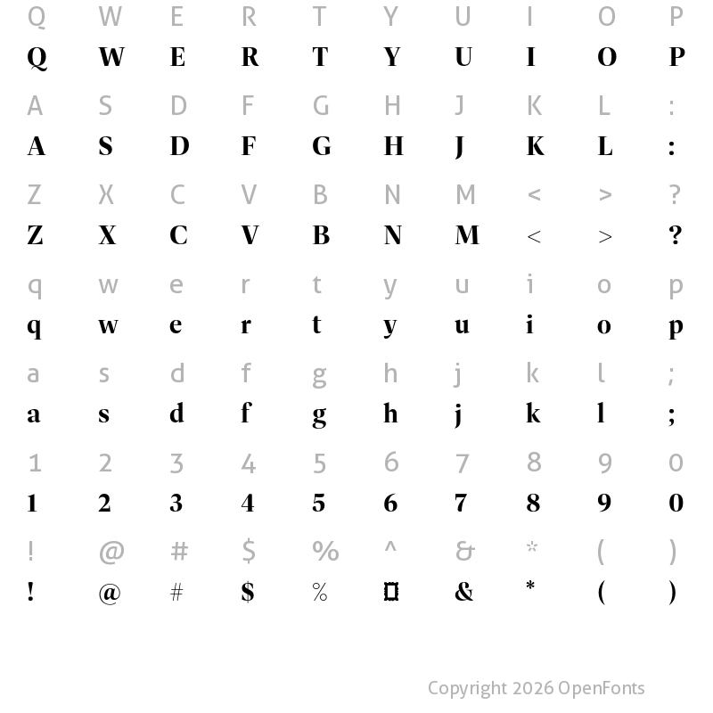 Character Map of Dashiell Fine Bold