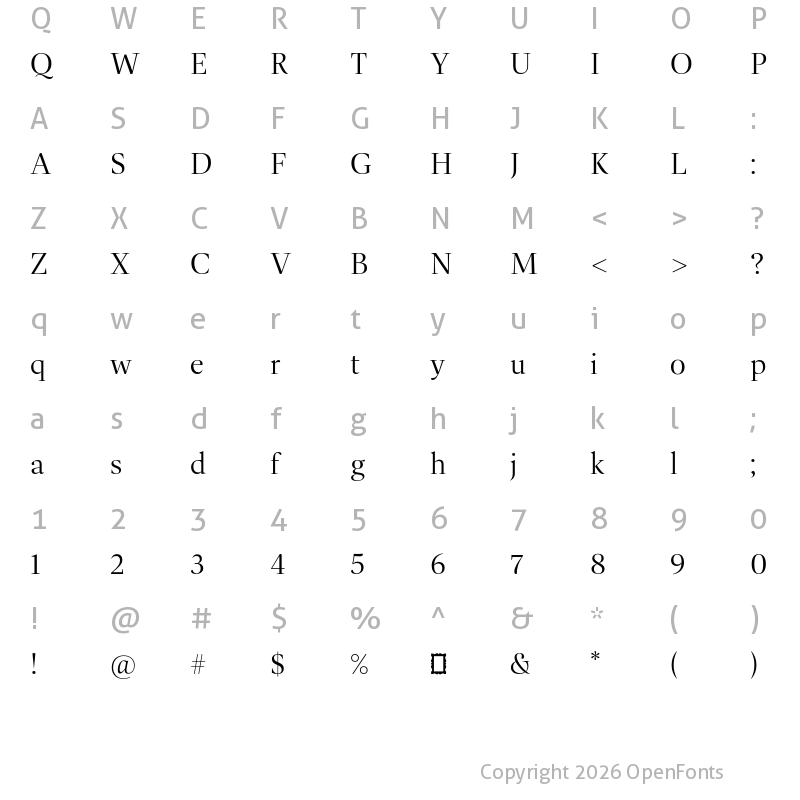 Character Map of Dashiell Fine Light