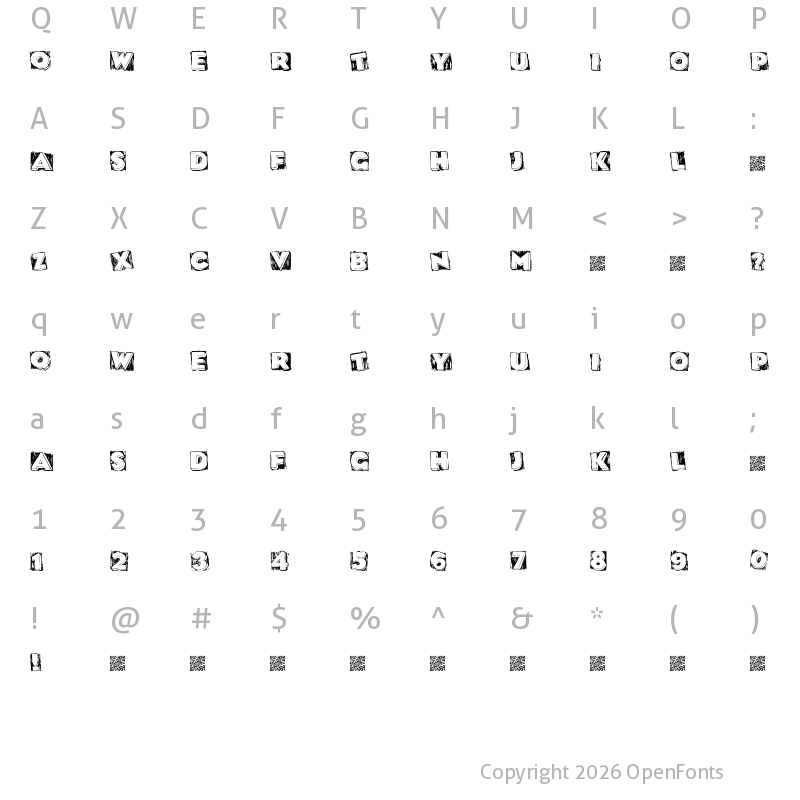 Character Map of DatBox Regular