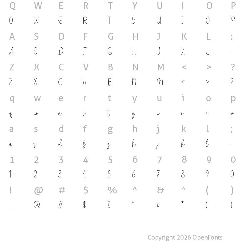 Character Map of Dating Love - Personal Use Regular