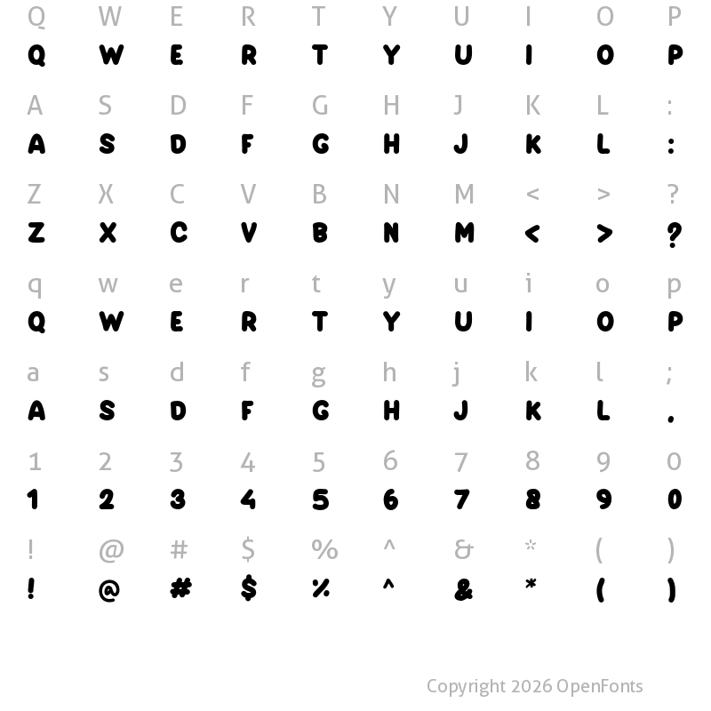 Character Map of DAYSANS Regular