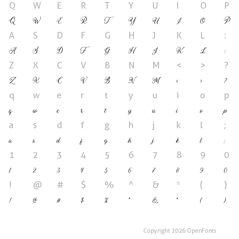 Character Map of Daytonia Regular