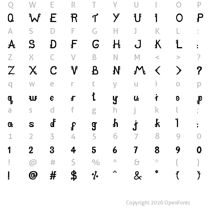 Character Map of De Barong Regular