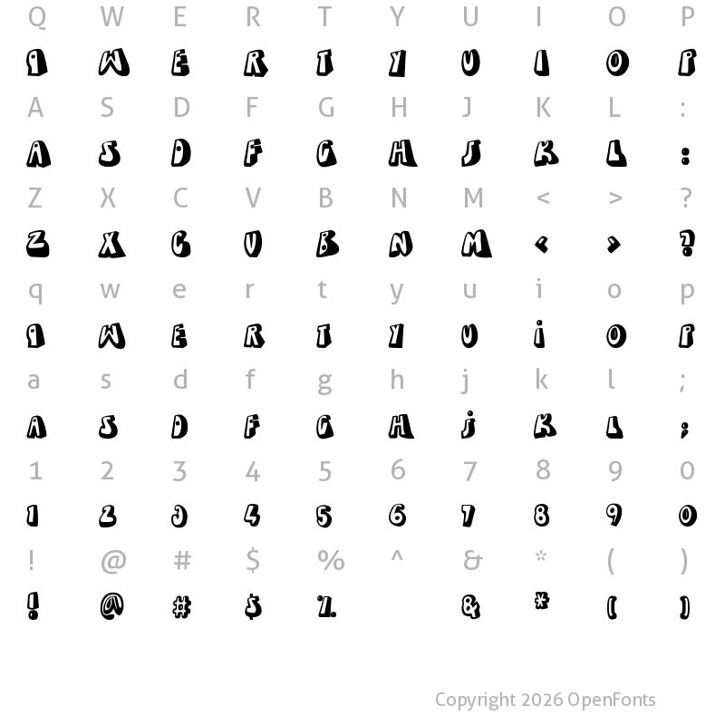 Character Map of Dead Wallace Regular