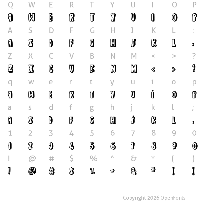 Character Map of dead wallace UP Regular