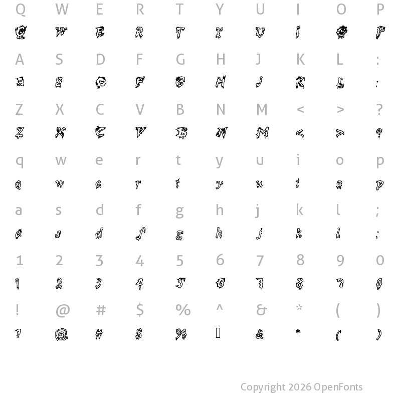 Character Map of DEAD___ Medium
