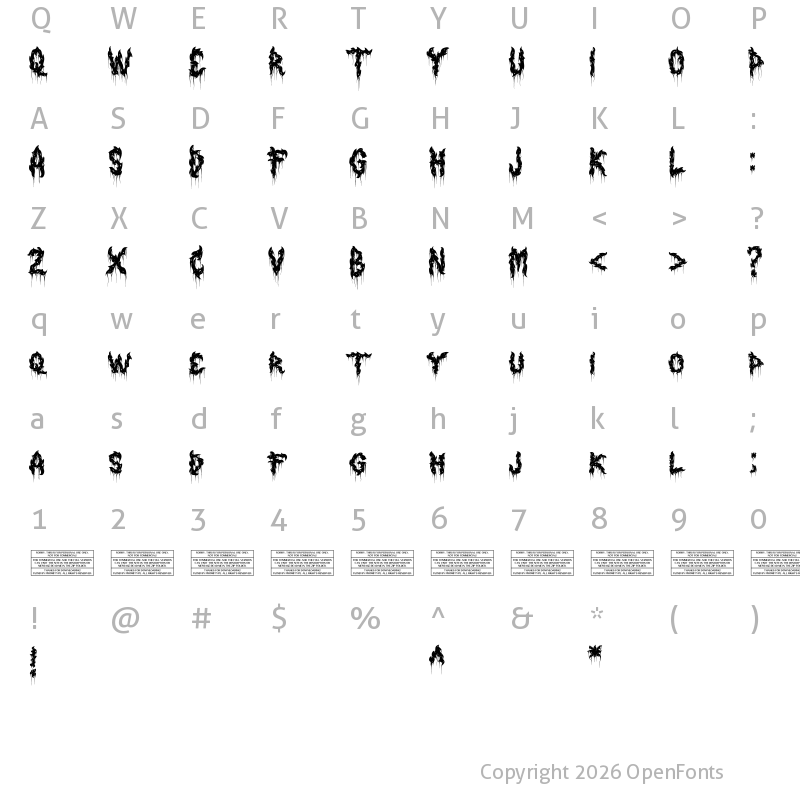 Character Map of Deadwax DEMO Regular