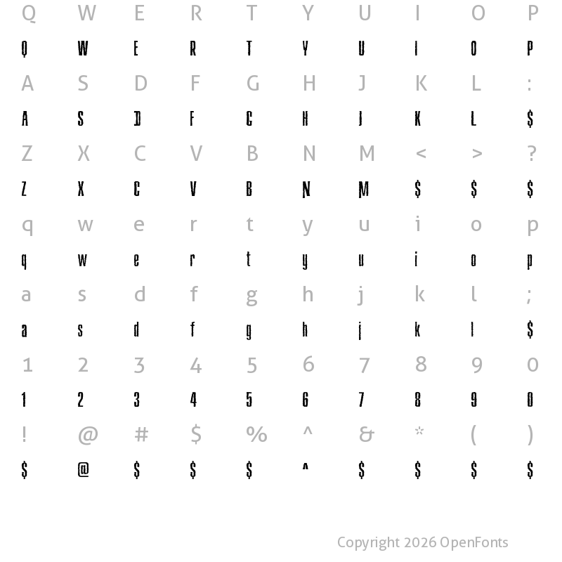 Character Map of Deaffont Demo Regular