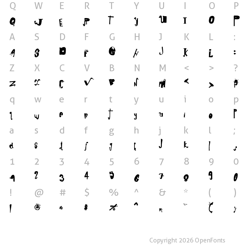 Character Map of death friends ?* Regular