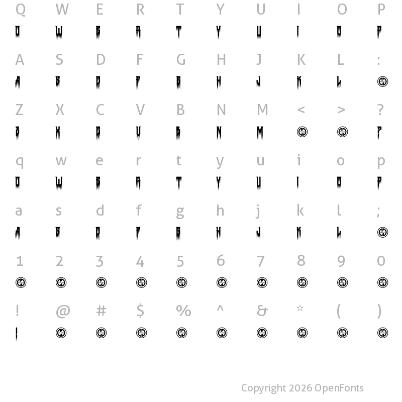 Character Map of Death to Metal Regular