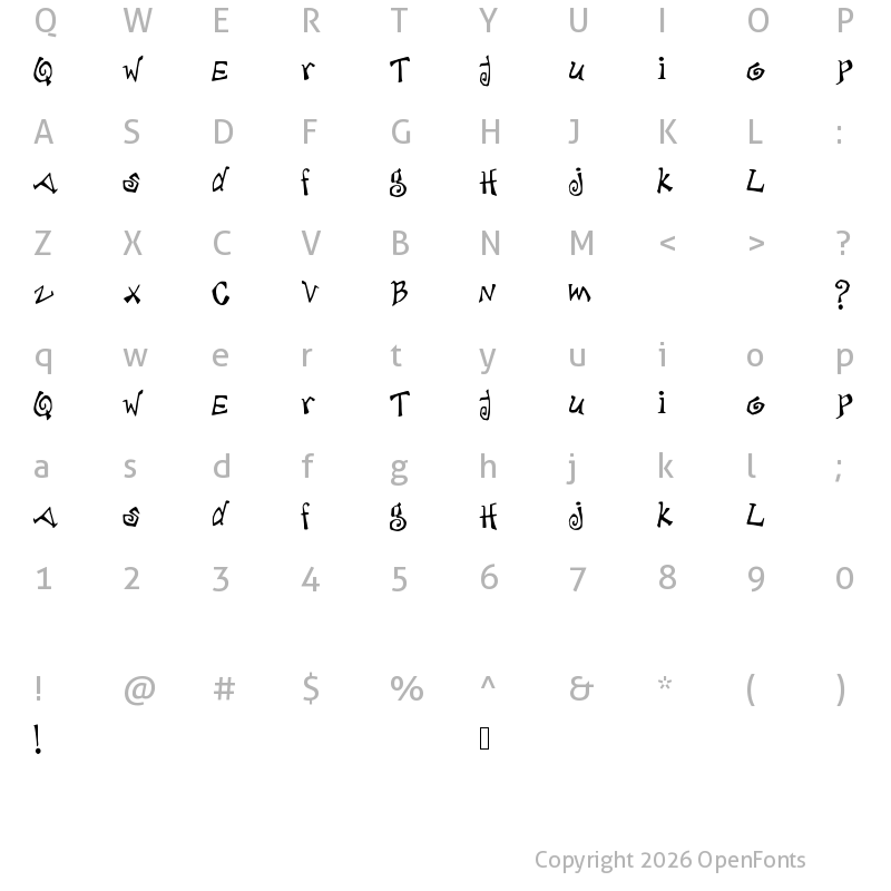 Character Map of debjagged Medium