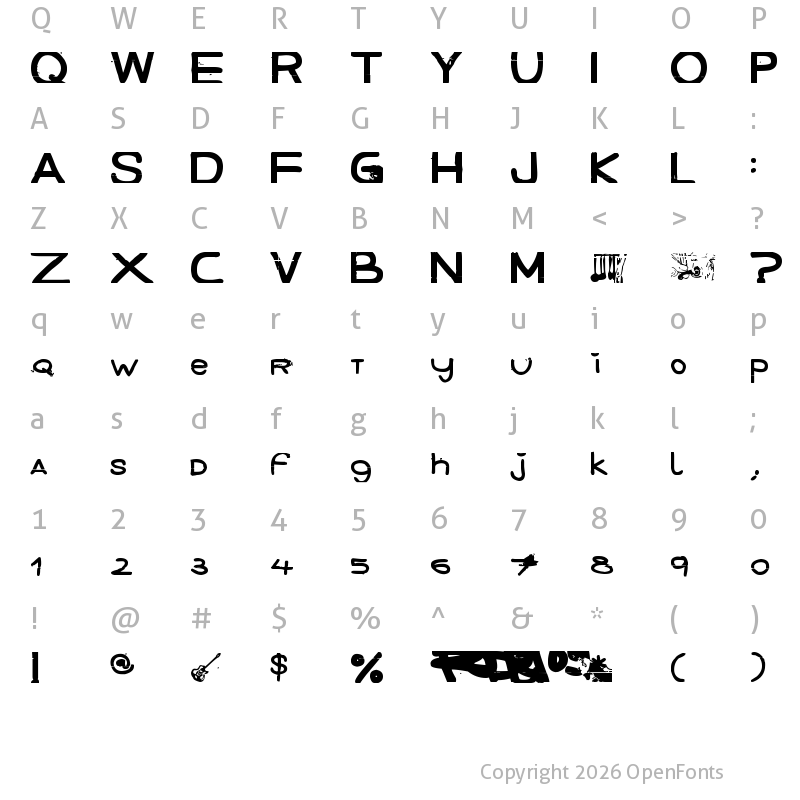 Character Map of December handmade Regular