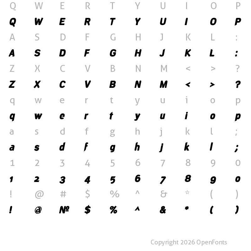 Character Map of DeconStruct-BlackOblique Regular