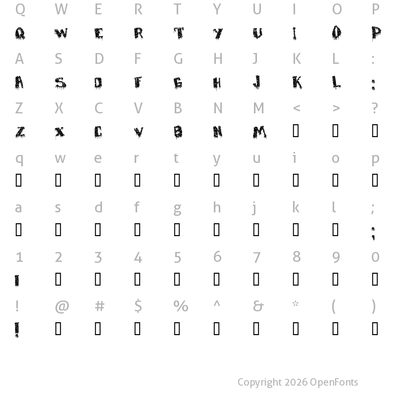 Character Map of deFaced Regular