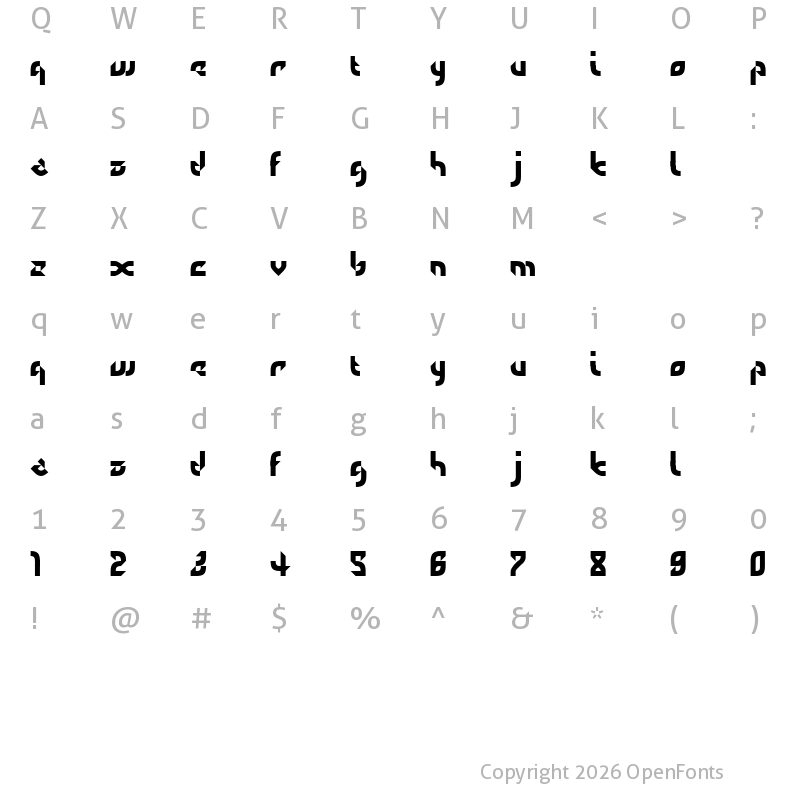 Character Map of defaulterror Regular