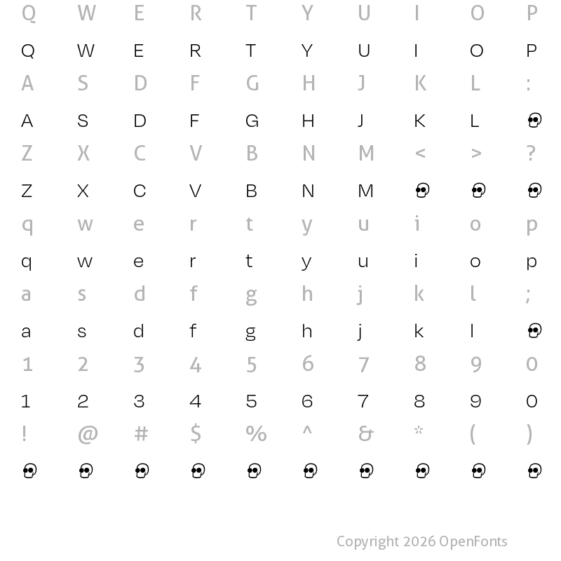 Character Map of Degular Demo Light