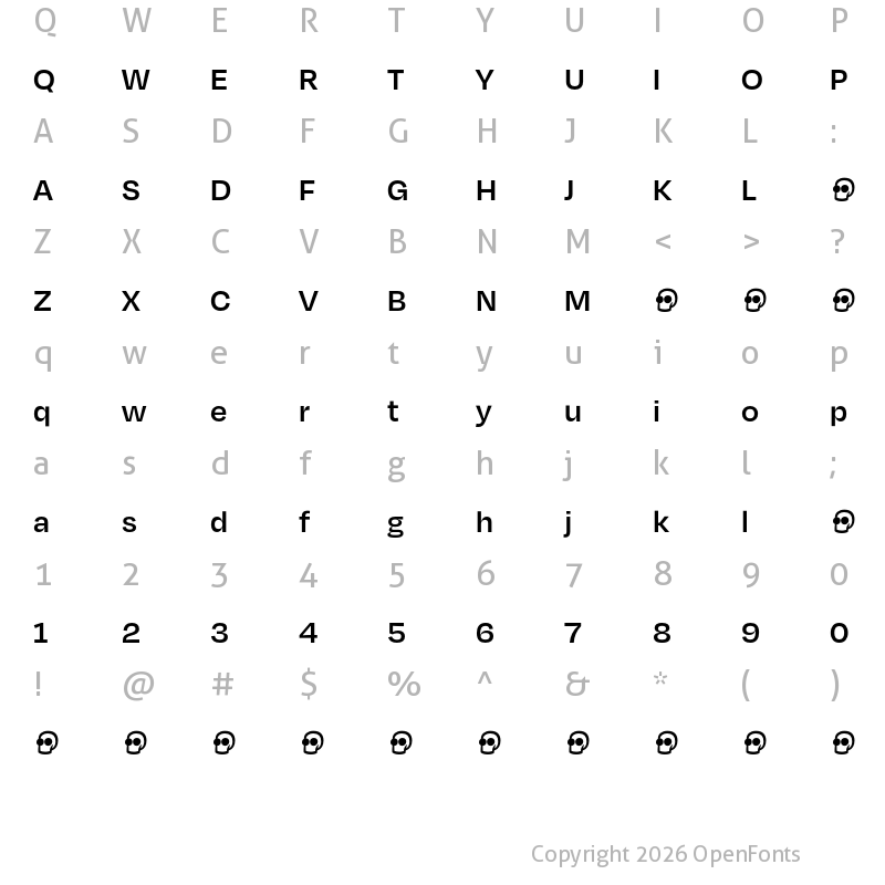 Character Map of Degular Demo Semibold