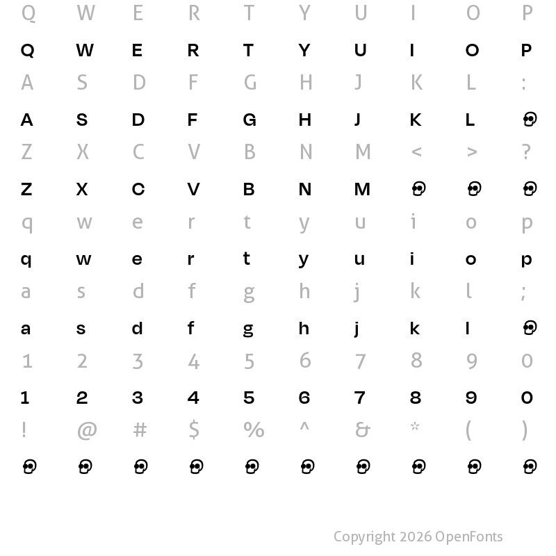 Character Map of Degular Display Demo Semibold