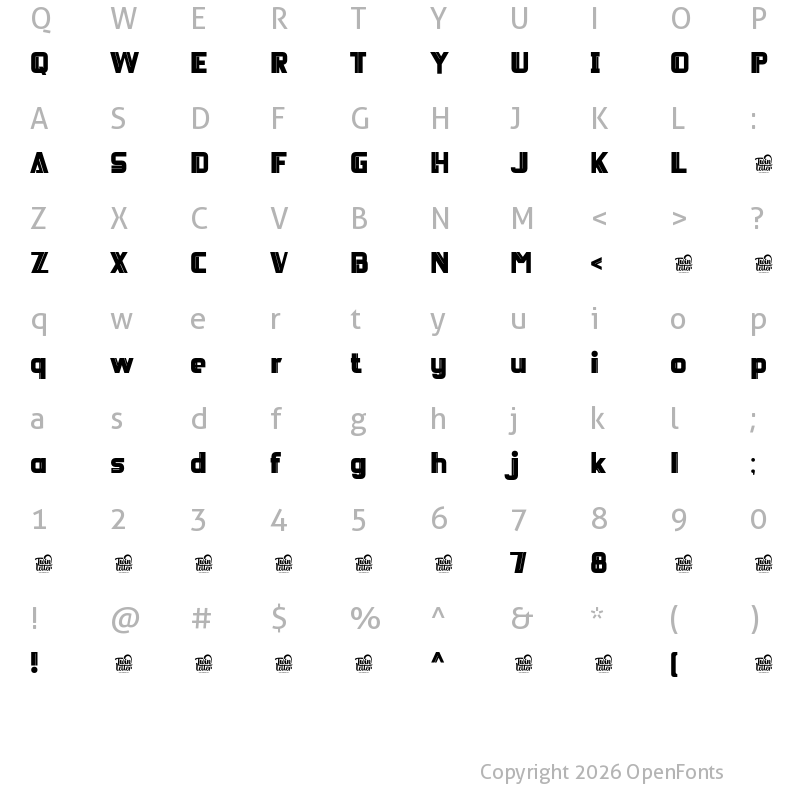 Character Map of DEICHO Black