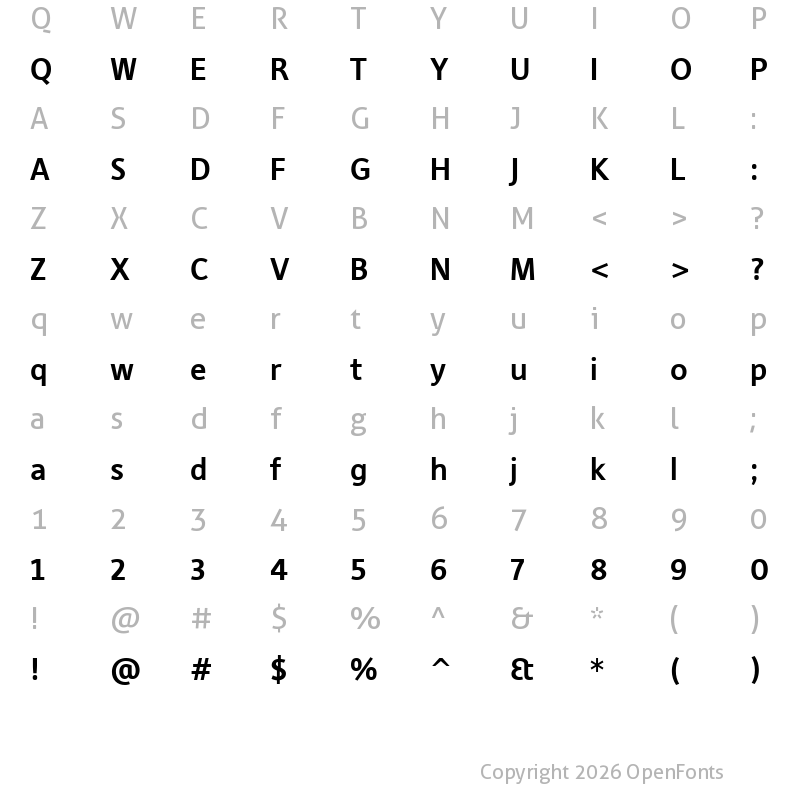 Character Map of DejaRip Bold