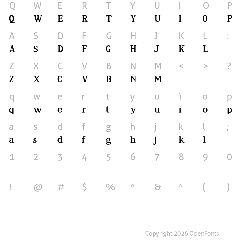 Character Map of DELIA Bold FREE Bold