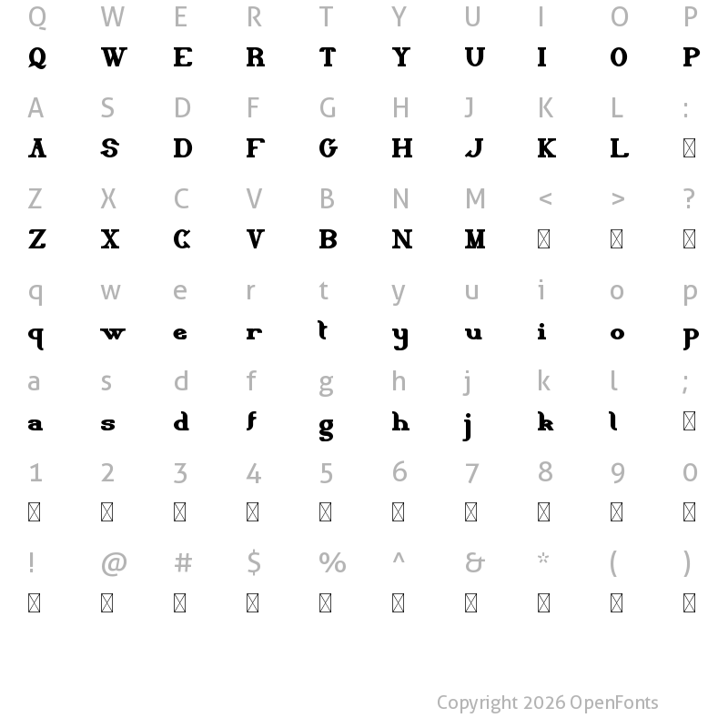 Character Map of Delith Demo Bold