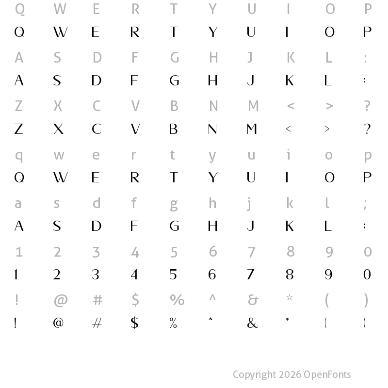 Character Map of Dellmonte Sans Regular