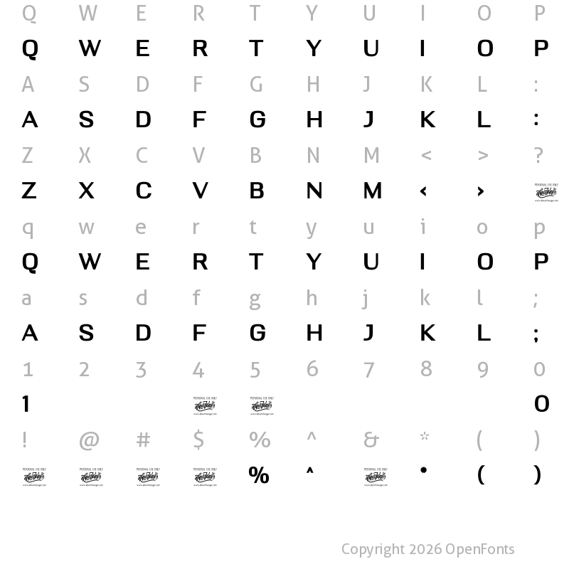 Character Map of Deloire Bold