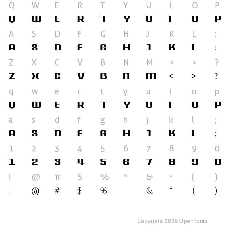 Character Map of Delphinium Pro Regular