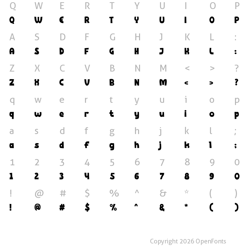 Character Map of Deluna Regular