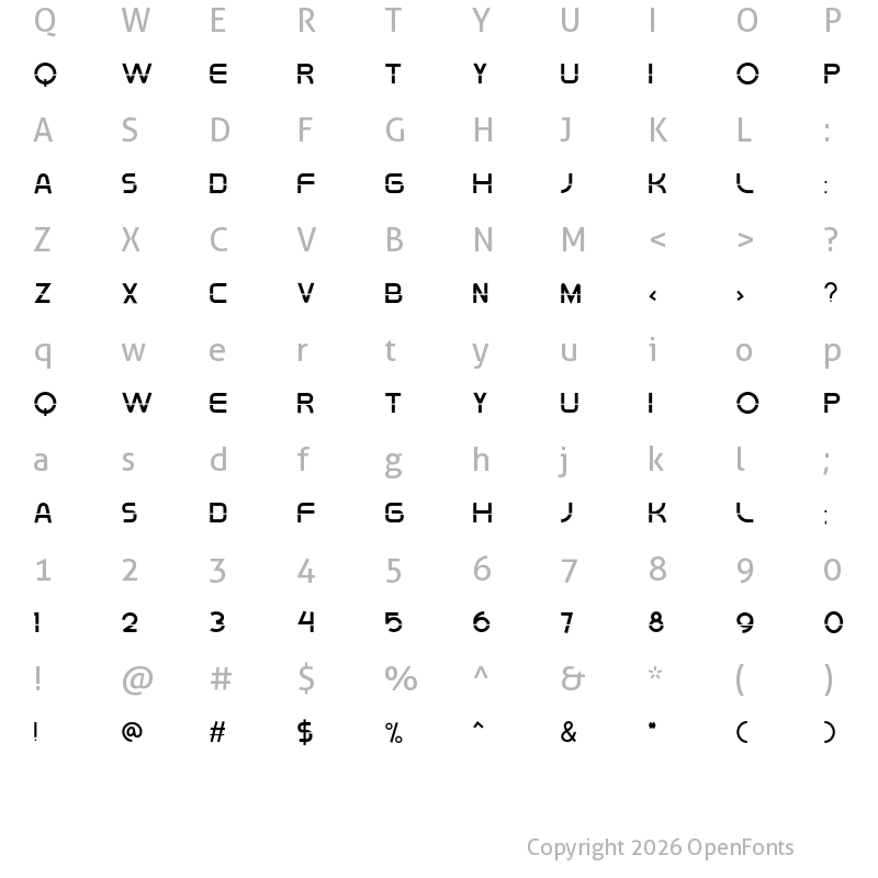 Character Map of Deluxe Regular
