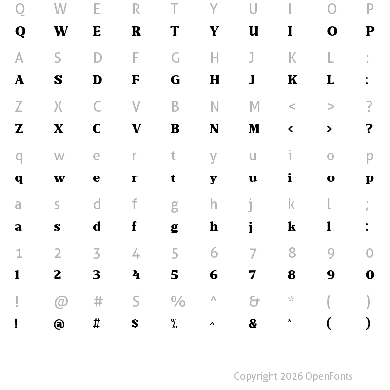 Character Map of DEMO Bountyman Regular