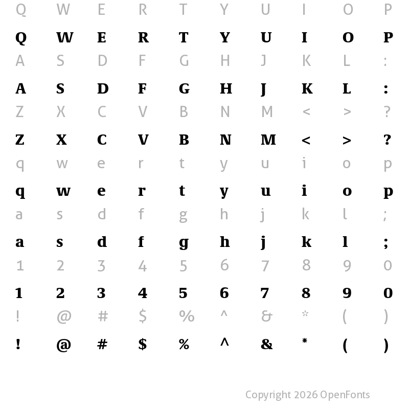 Character Map of Demos Next Pro Black