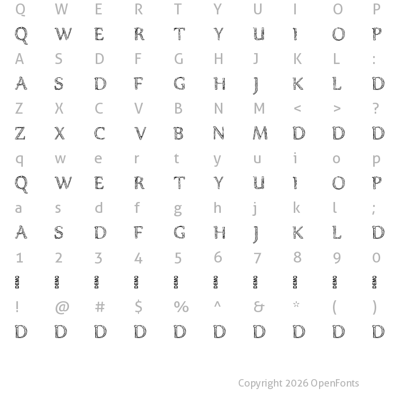 Character Map of Denka Demo