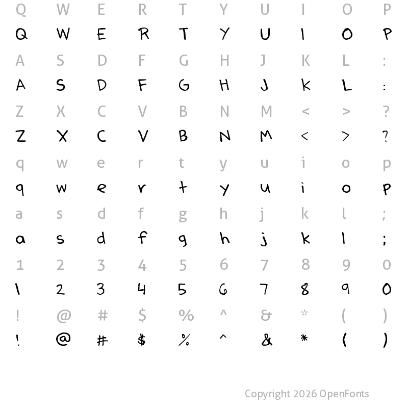 Character Map of Denne's Summer Regular