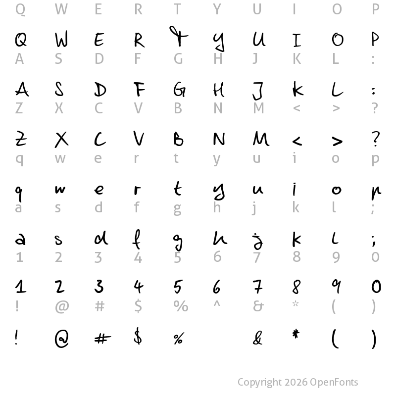 Character Map of Dennis Regular