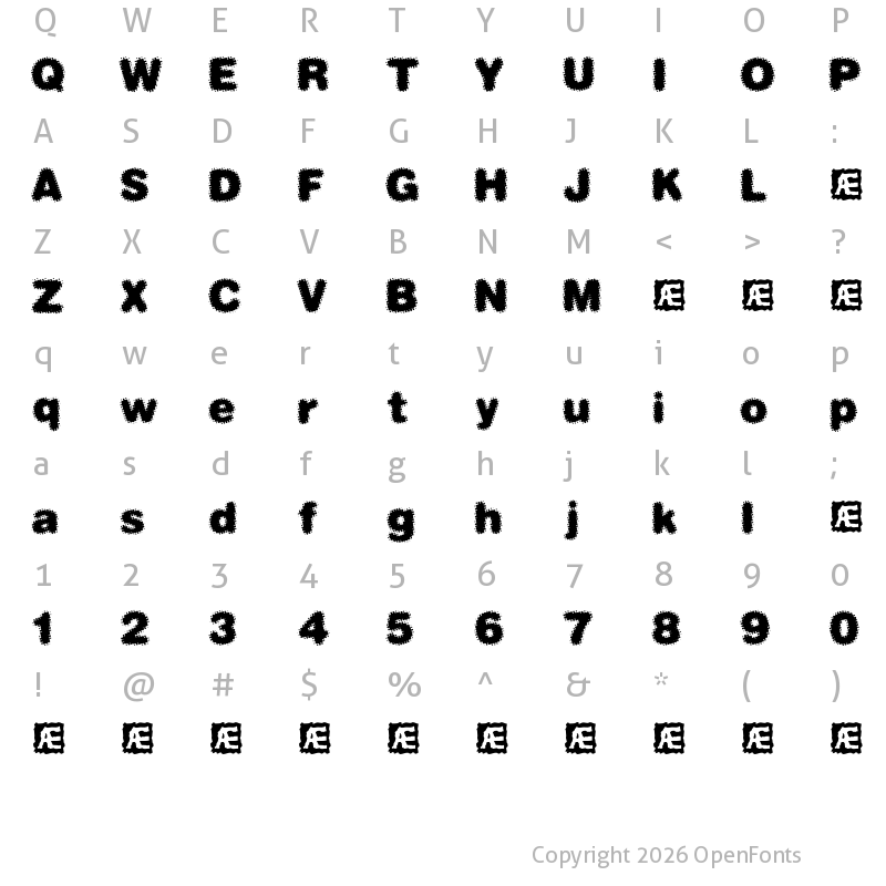 Character Map of Dephunked BRK Regular