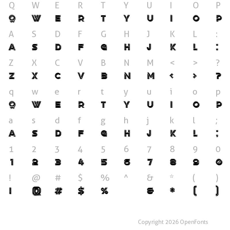 Character Map of Depot Filled Regular