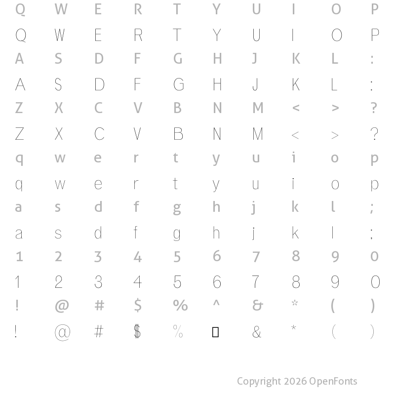 Character Map of Deron Thin