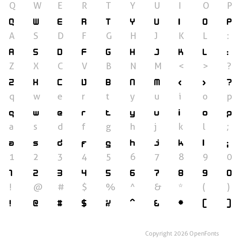 Character Map of Designer Block Regular