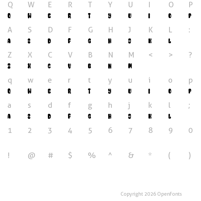 Character Map of Designero Book Regular
