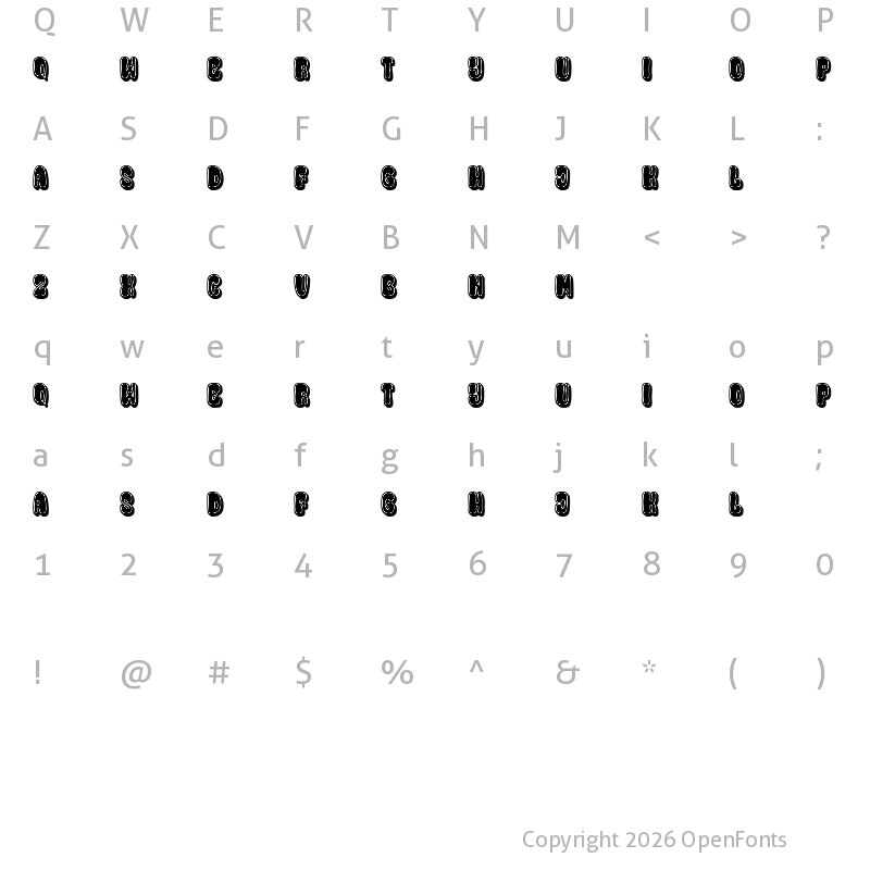 Character Map of Designero Filled Regular